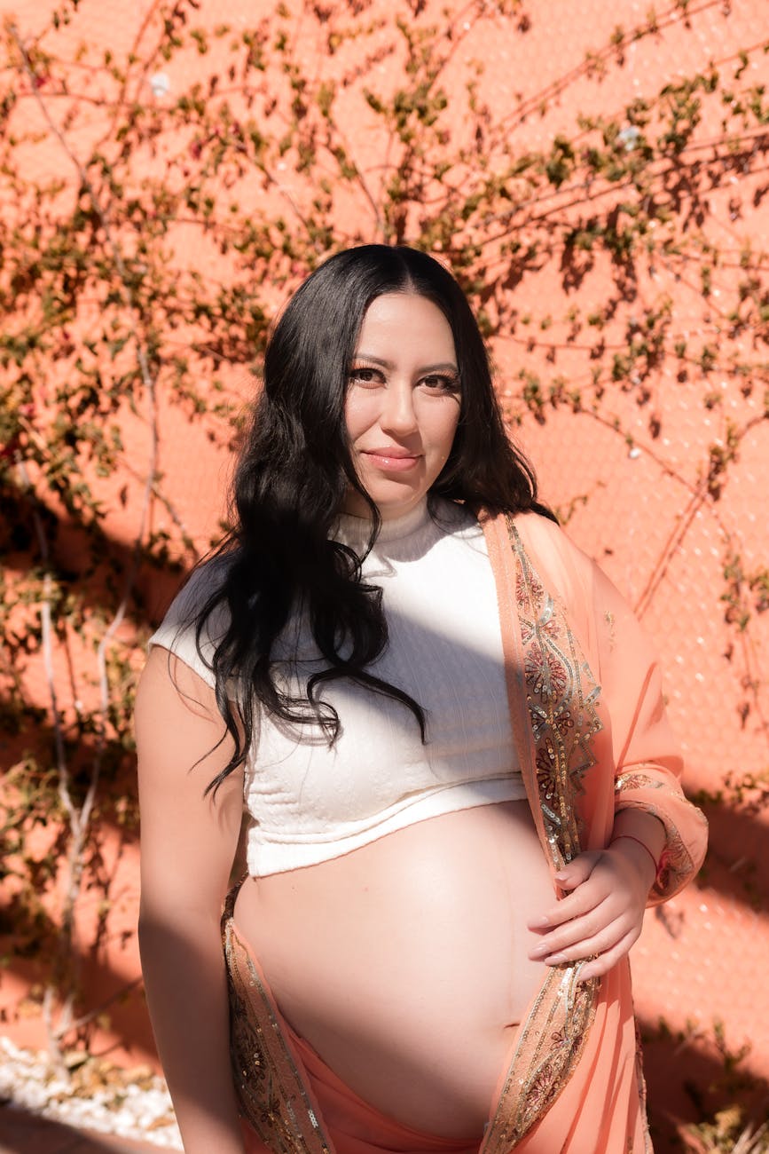 expecting woman posing for a portrait