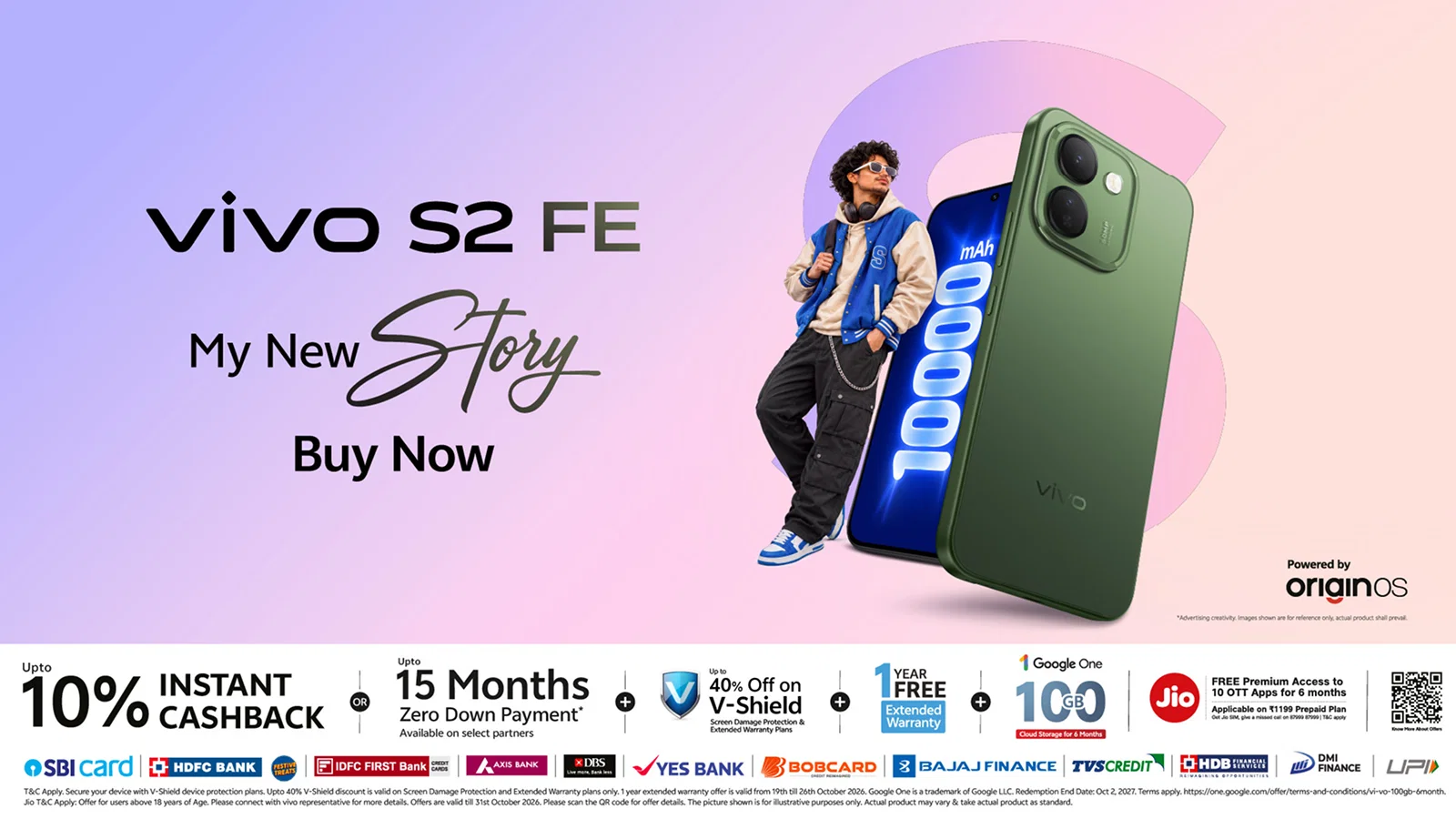 Vivo S2 FE with a 10,000 mAh battery goes on sale in India on October 20 from ₹38,999. Check price, offers, specs and the Guinness record claim.