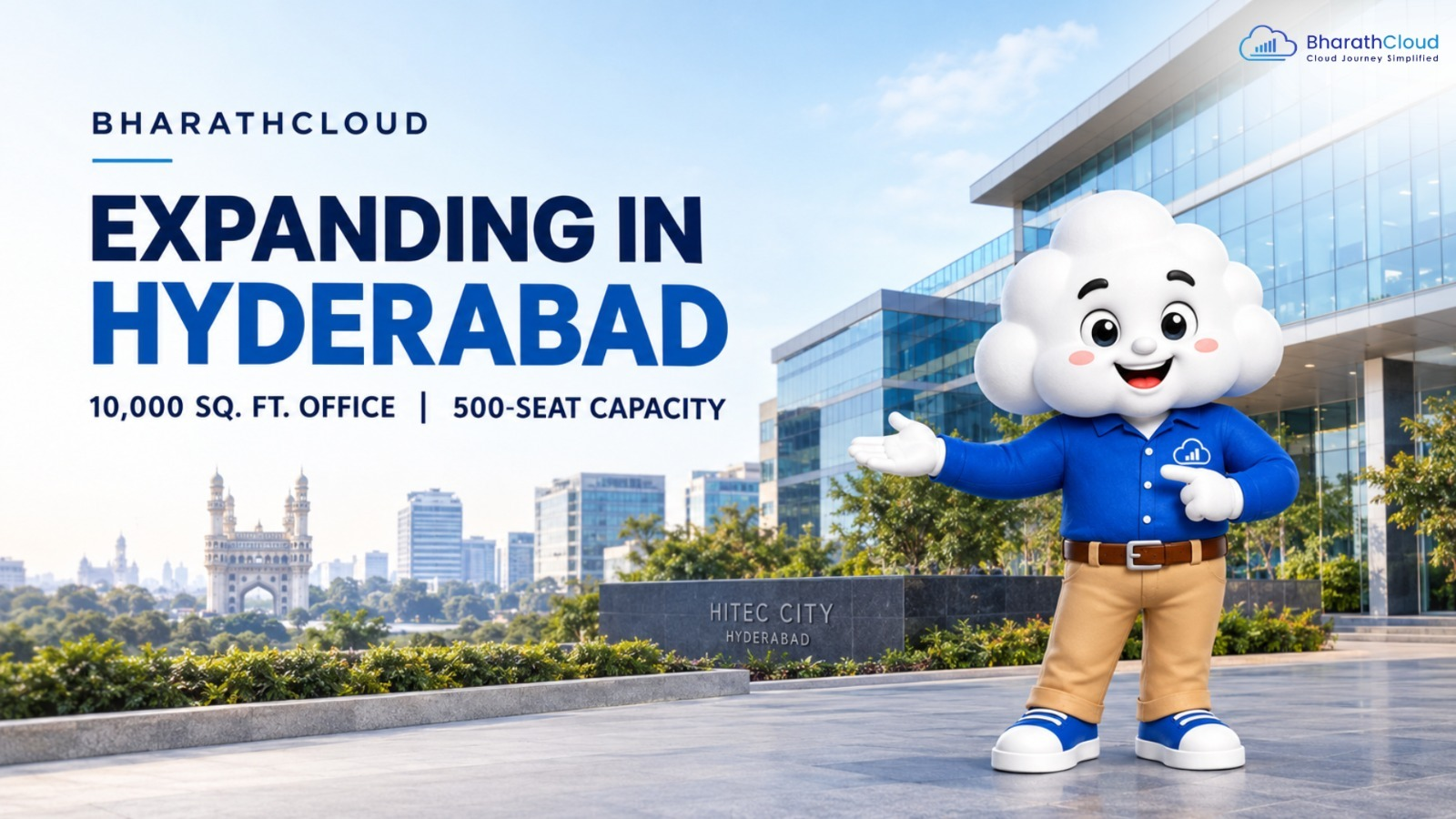 BharathCloud has opened a second Hyderabad office in HITEC City and plans to hire over 500 people, with a Global Network Operations Centre planned there.