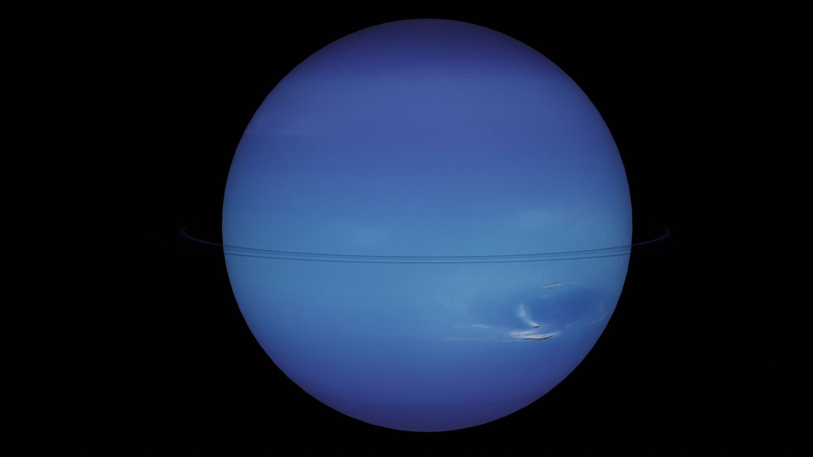 neptune on a black background