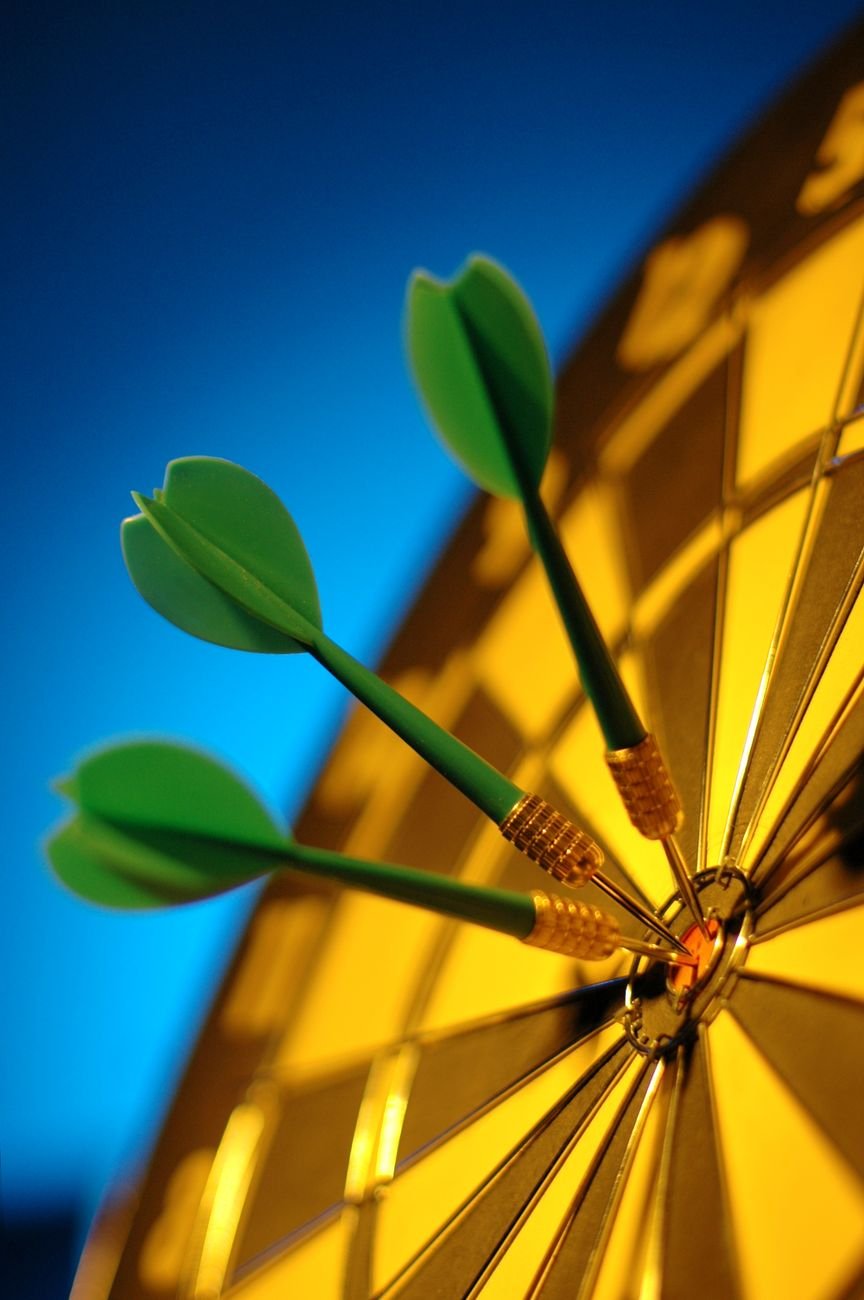 darts in a dart board